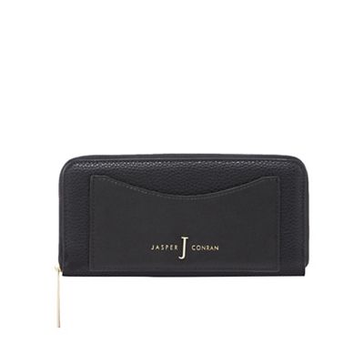 Black zip-around wallet